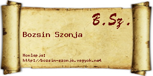 Bozsin Szonja névjegykártya